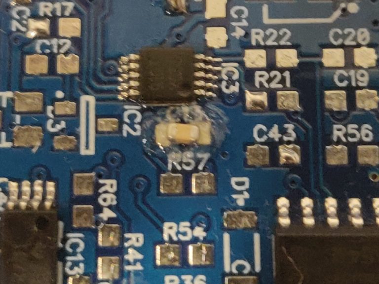 Component on PCB with flux