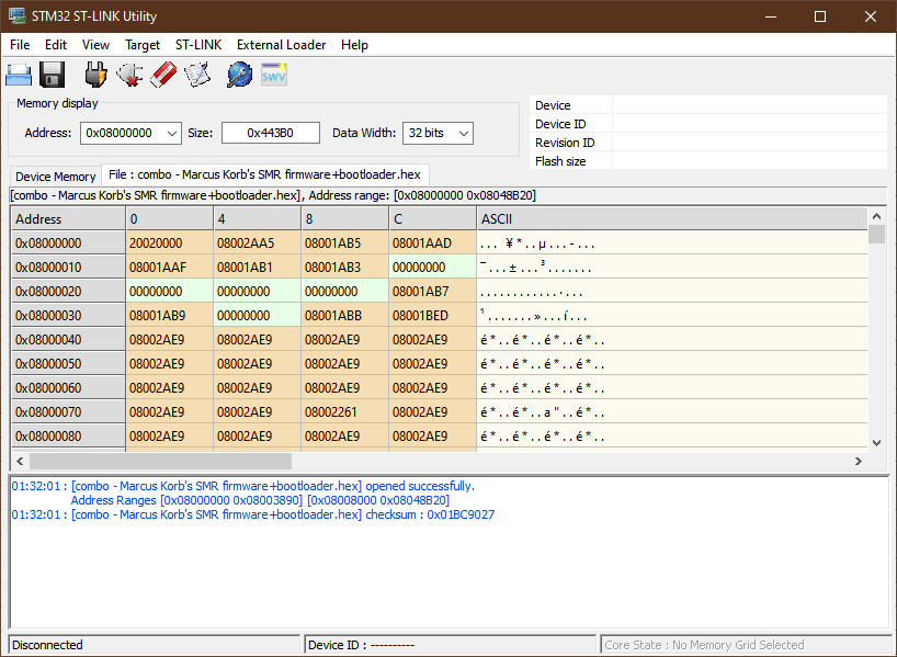 Flashing interface for 4MS SMR