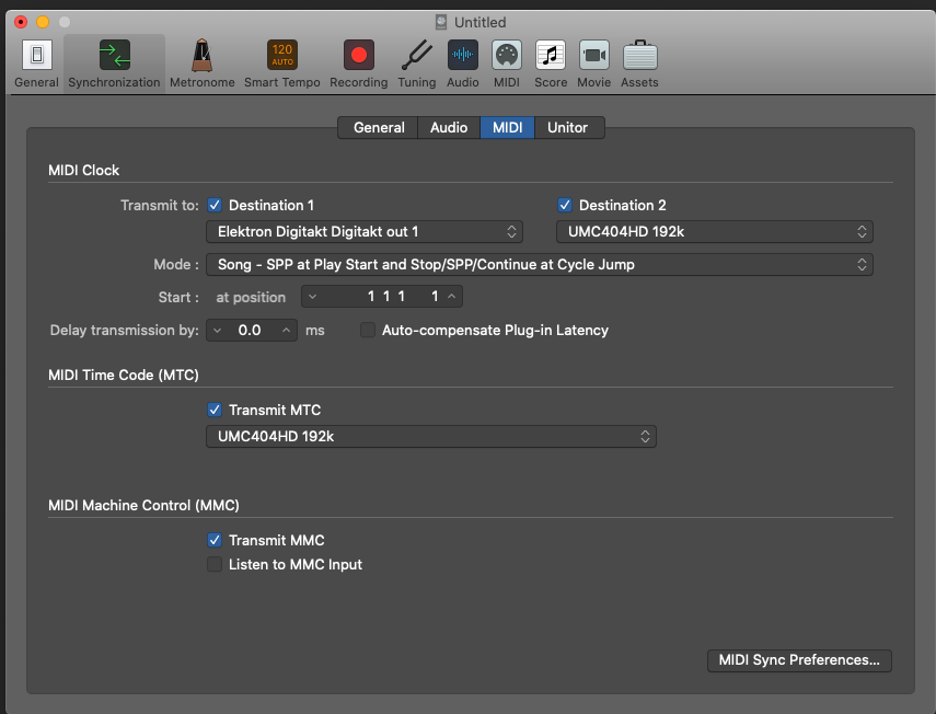 MIDI Settings Logic Pro X