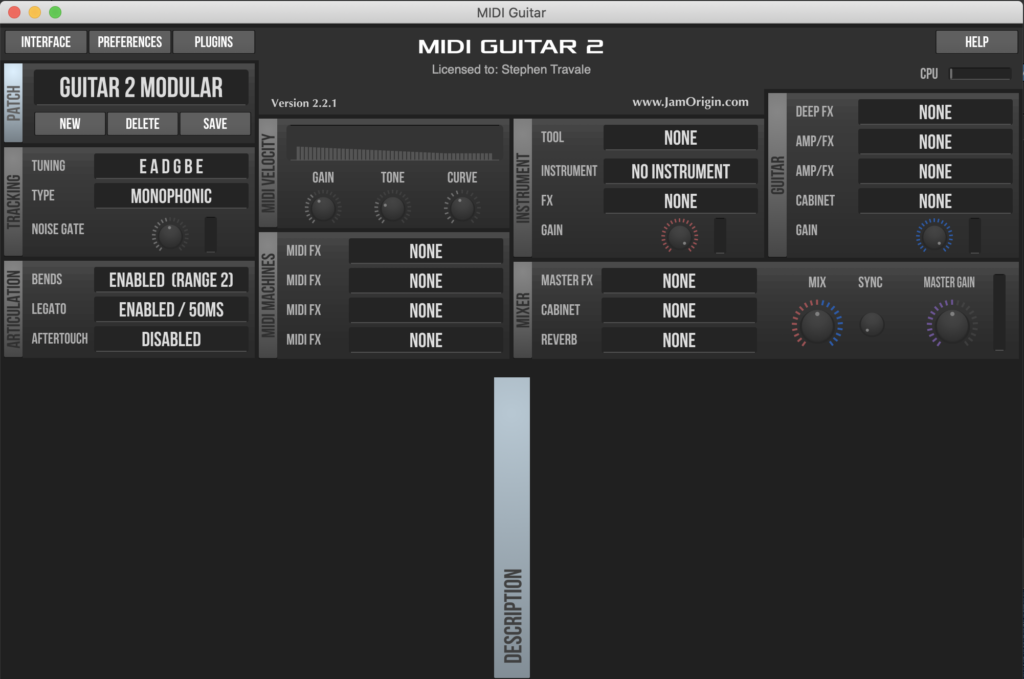 MIDI Guitar 2 Eurorack Settings
