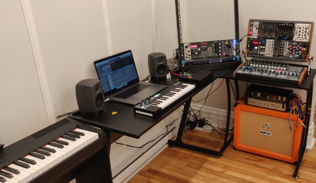 Studio Desk with Audio Gear