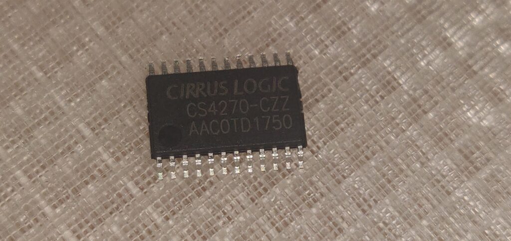 IC shot of a Cirrus Logic Audio Codec