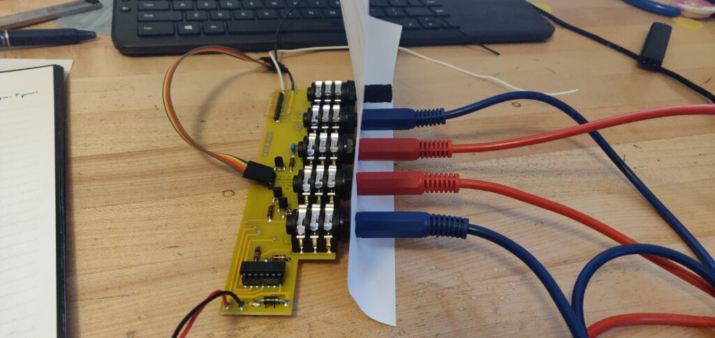 Drill template with paper and cables