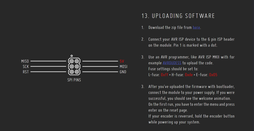 Guide describing how to flash the chip, pge 13