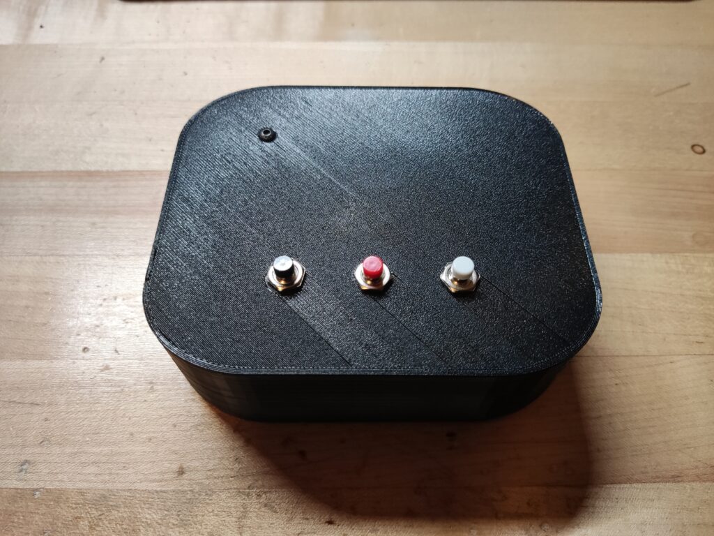 Top view of complete DIY Bluetooth MIDI Pedal